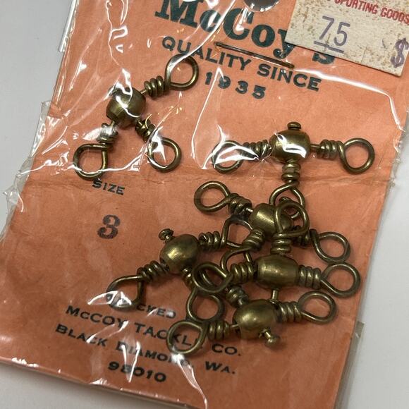 McCoys Fishing Swivels Size 1 and 3 Bundle 11pc Vintage Tackle USA NOS - Picture 9 of 9